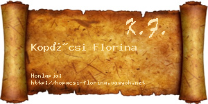 Kopácsi Florina névjegykártya
